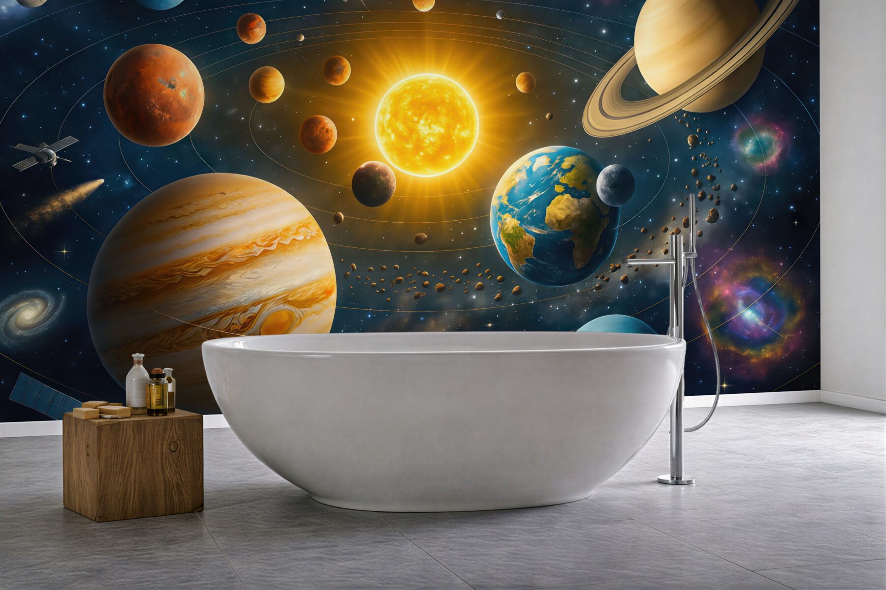 Fototapeta kolorowy układ planet kosmosu