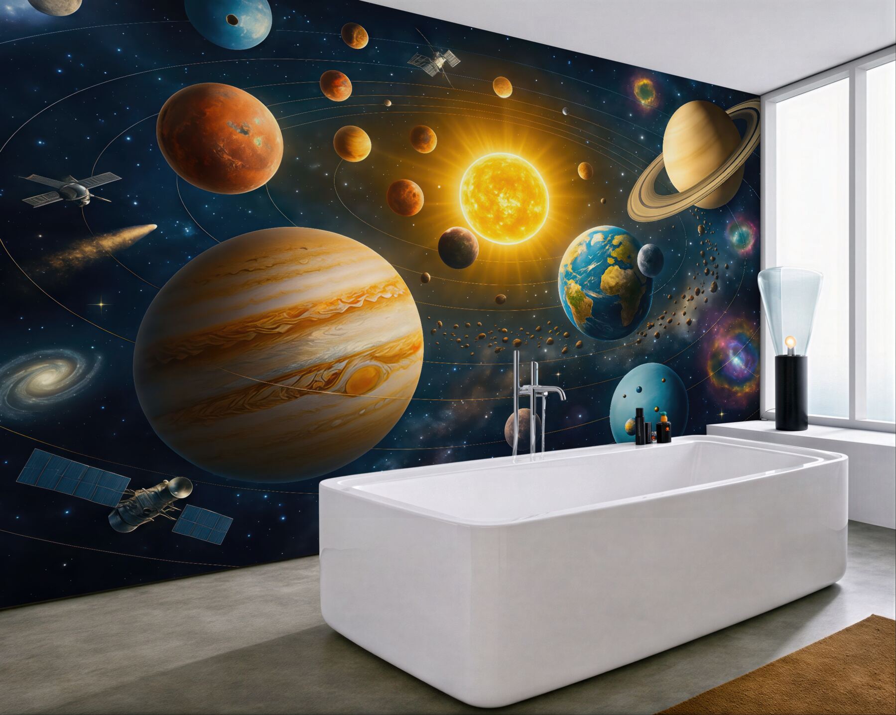Fototapeta kolorowy układ planet kosmosu
