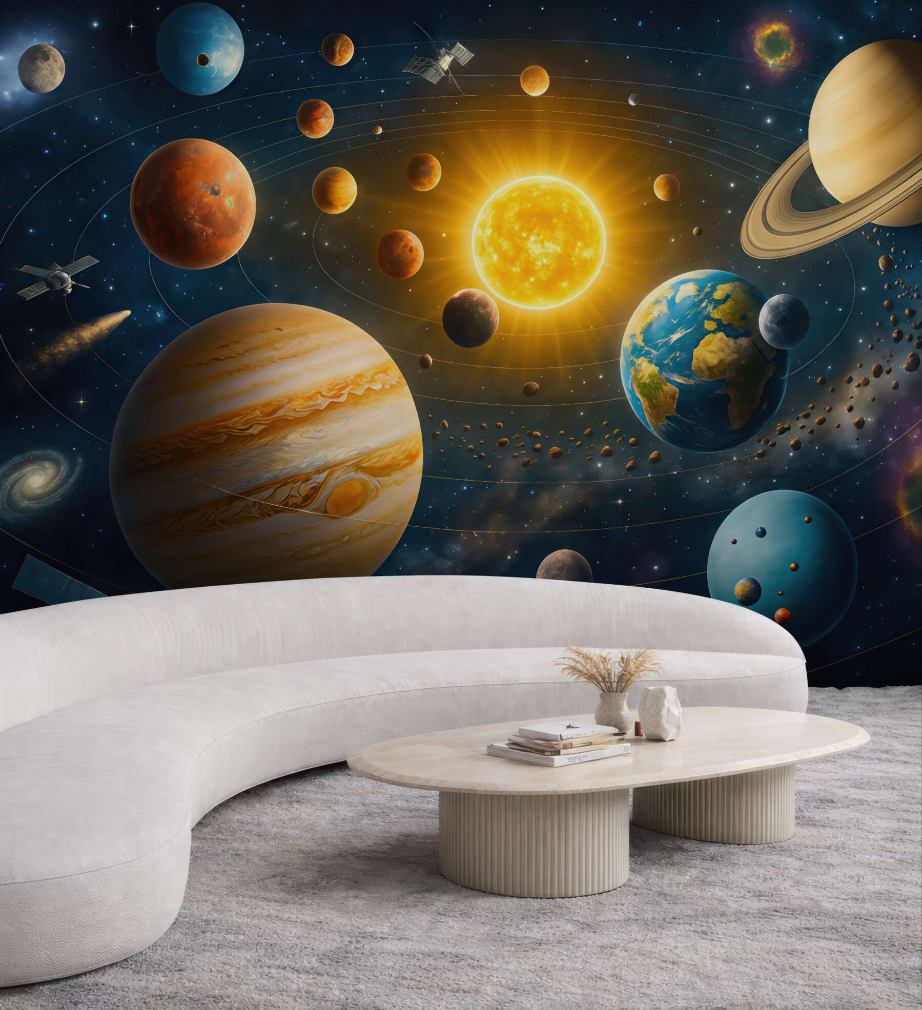 Fototapeta kolorowy układ planet kosmosu