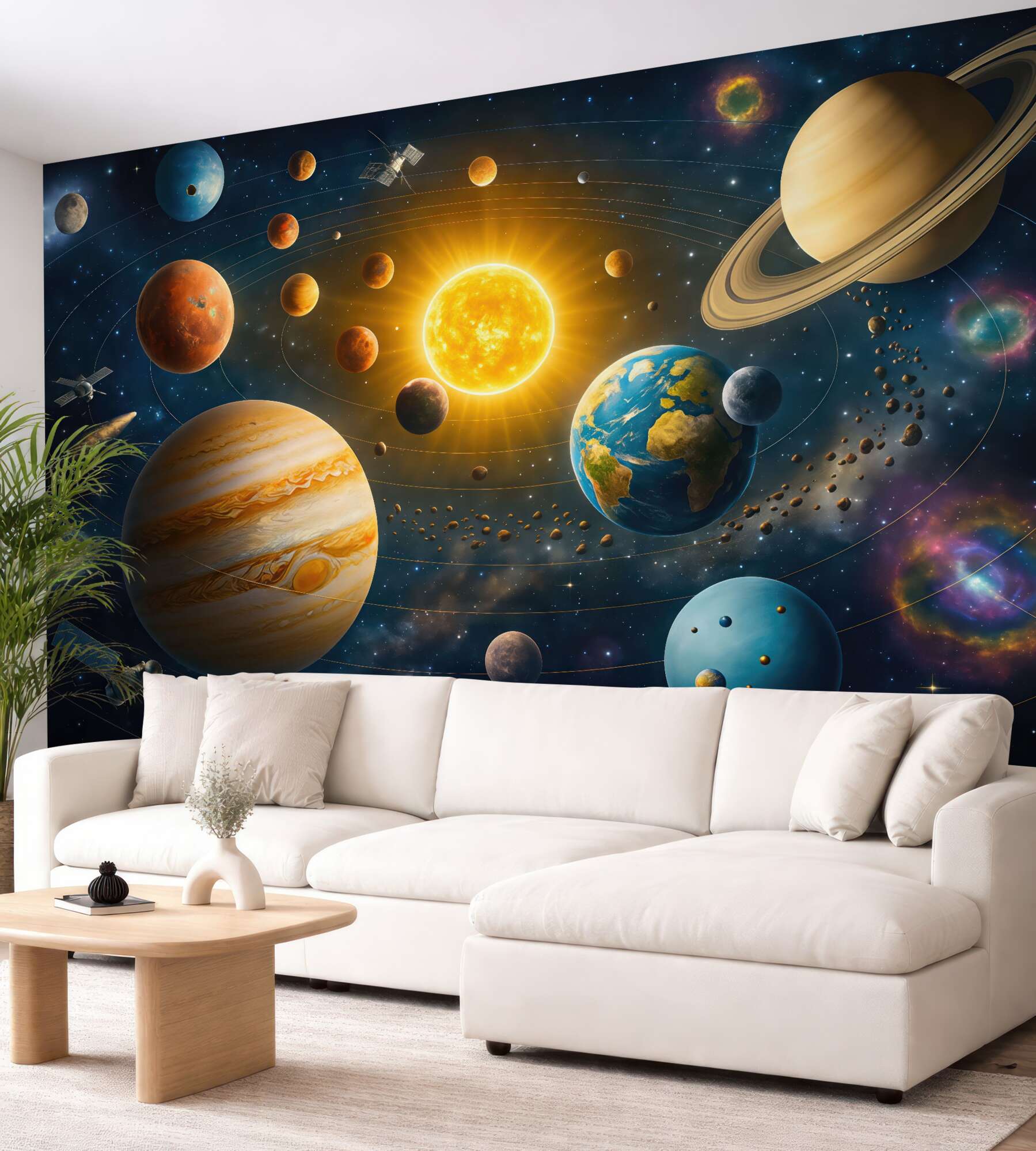 Fototapeta kolorowy układ planet kosmosu