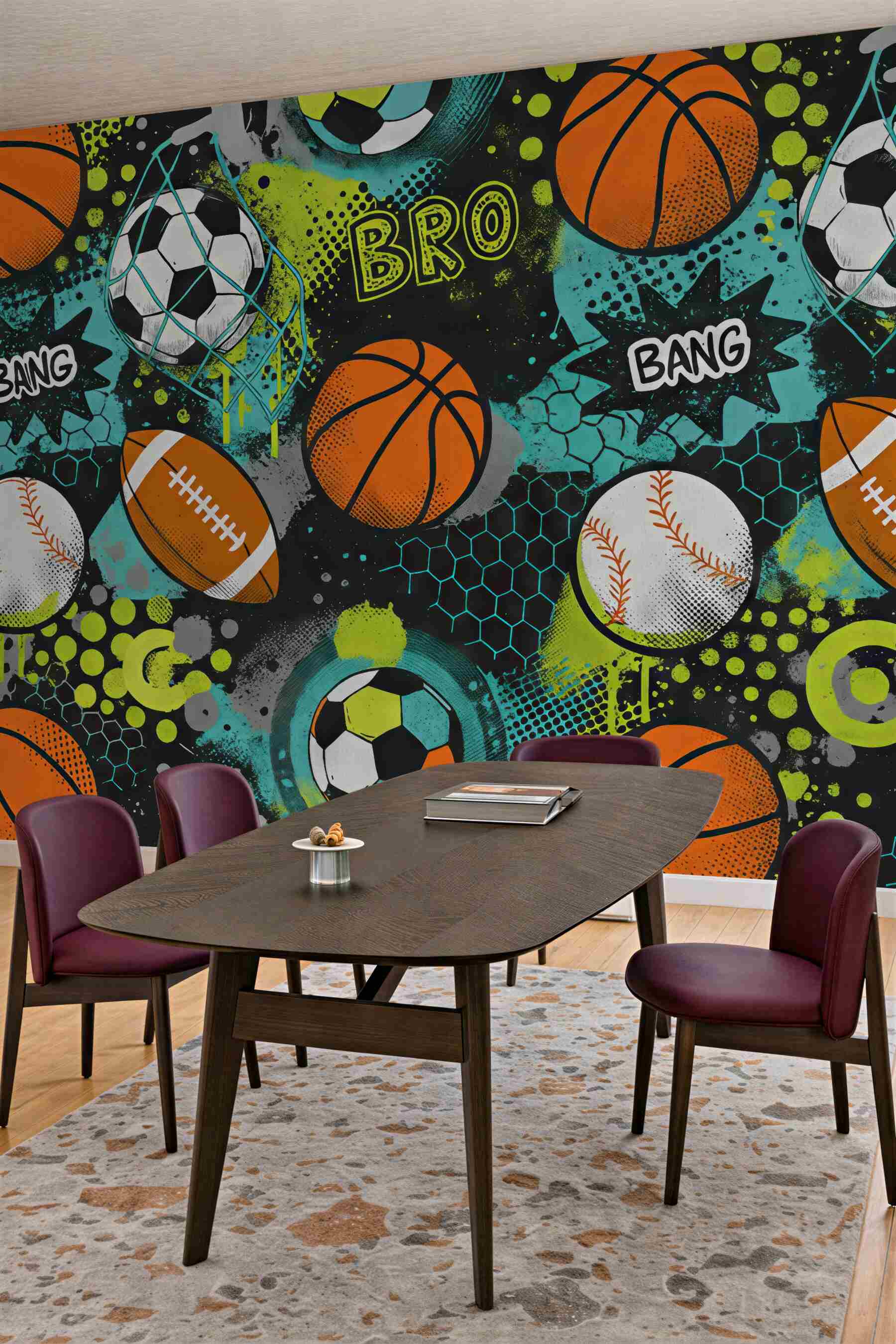 Fototapeta energetyczny sportowy graffiti z piłkami