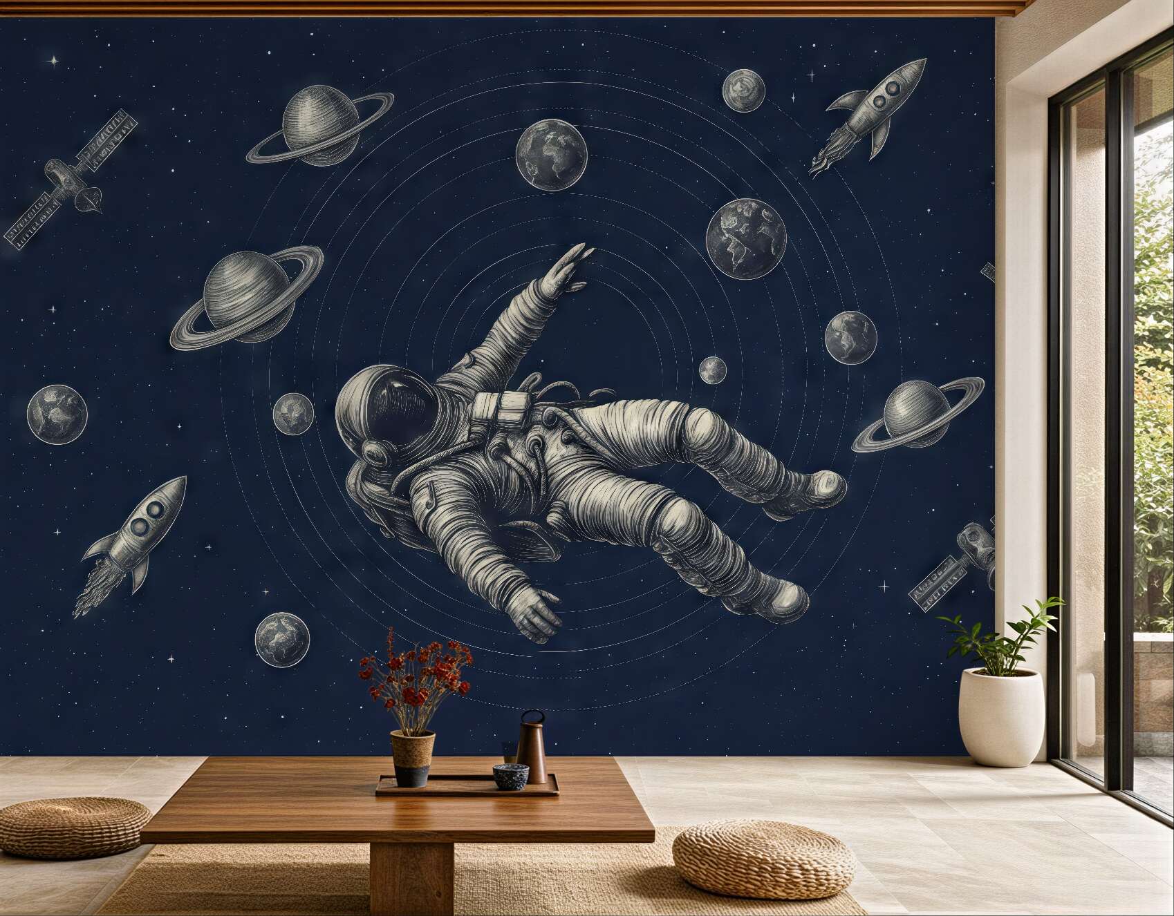 Fototapeta astronauta w kosmicznej otchłani
