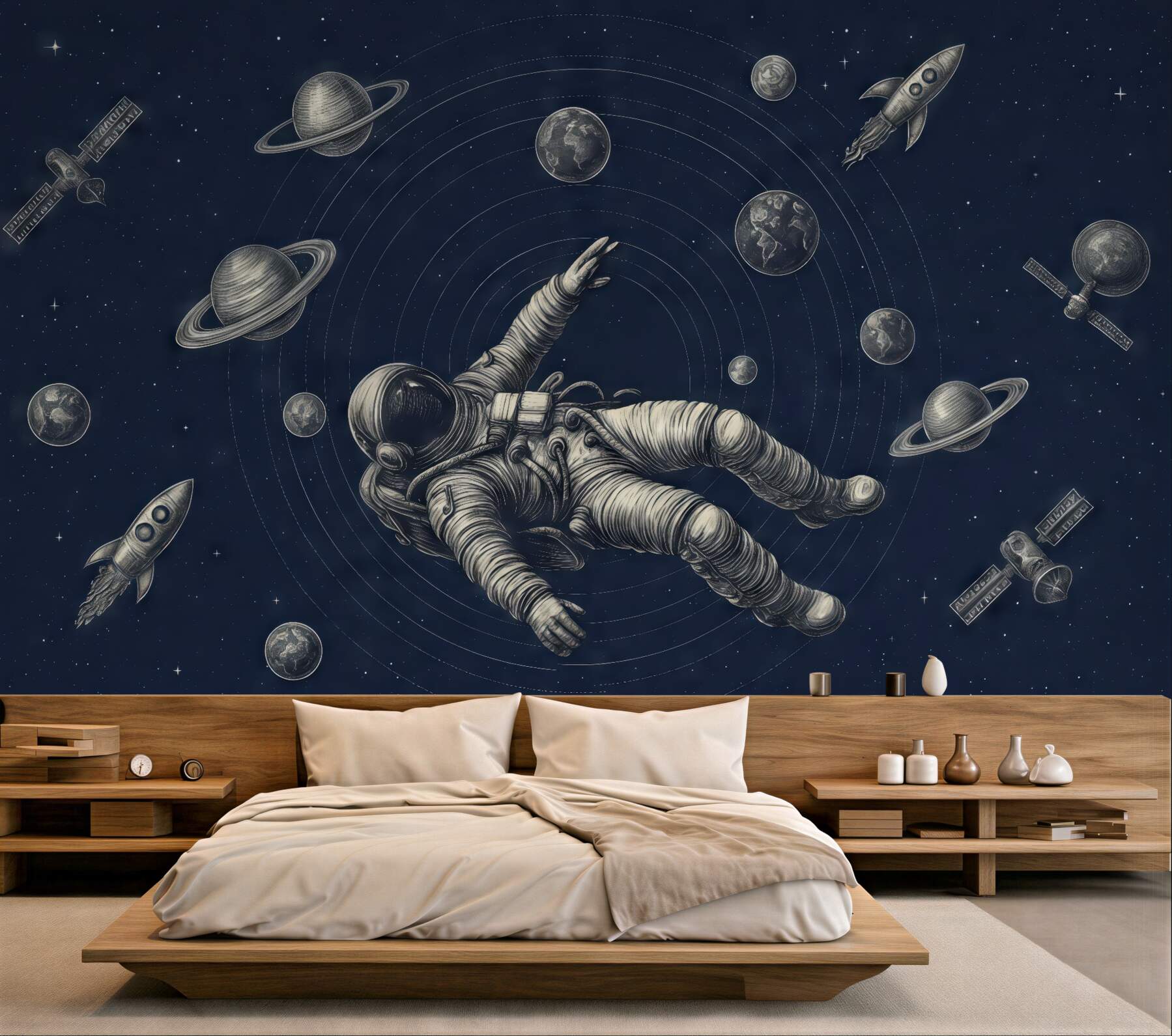 Fototapeta astronauta w kosmicznej otchłani