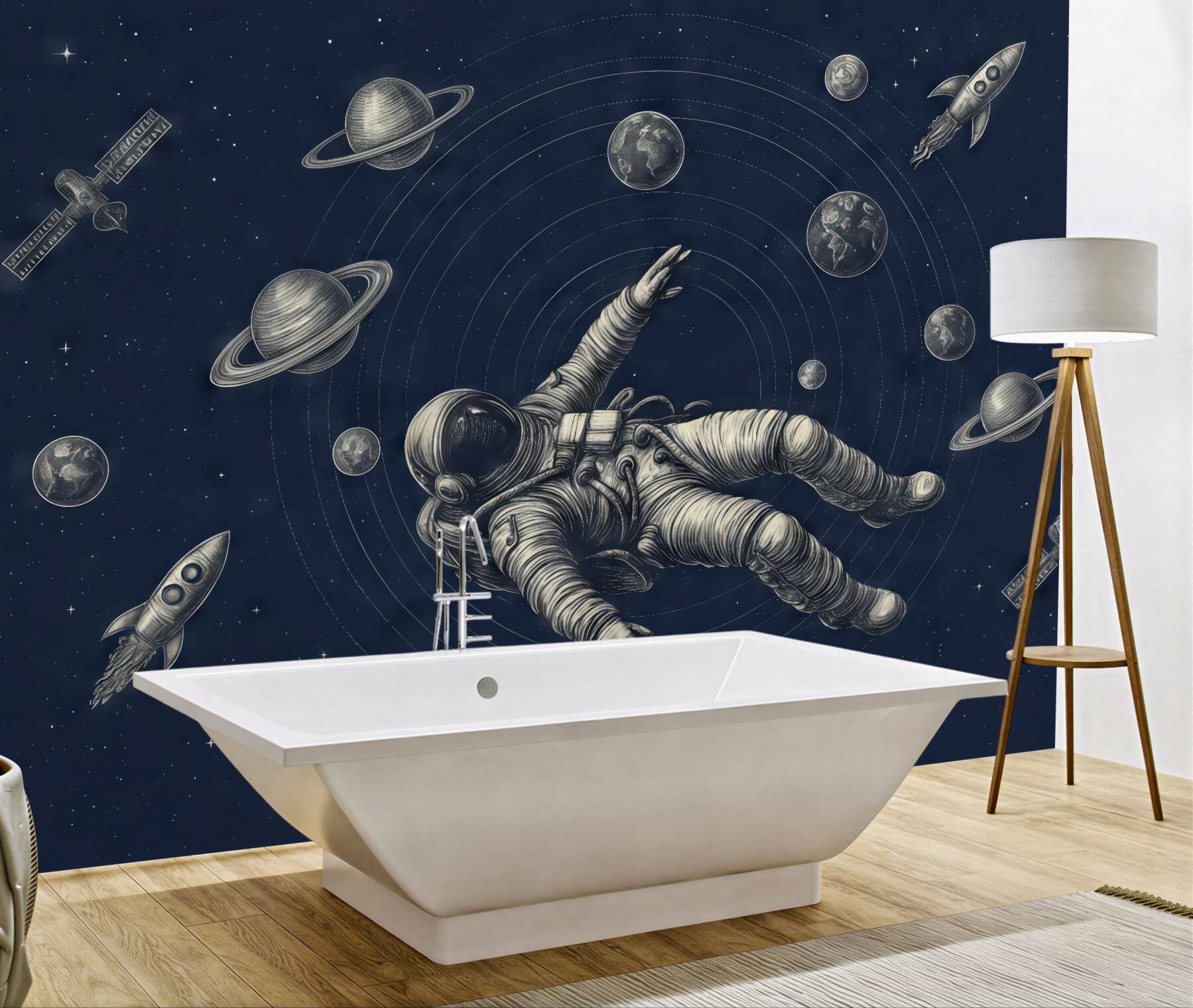 Fototapeta astronauta w kosmicznej otchłani