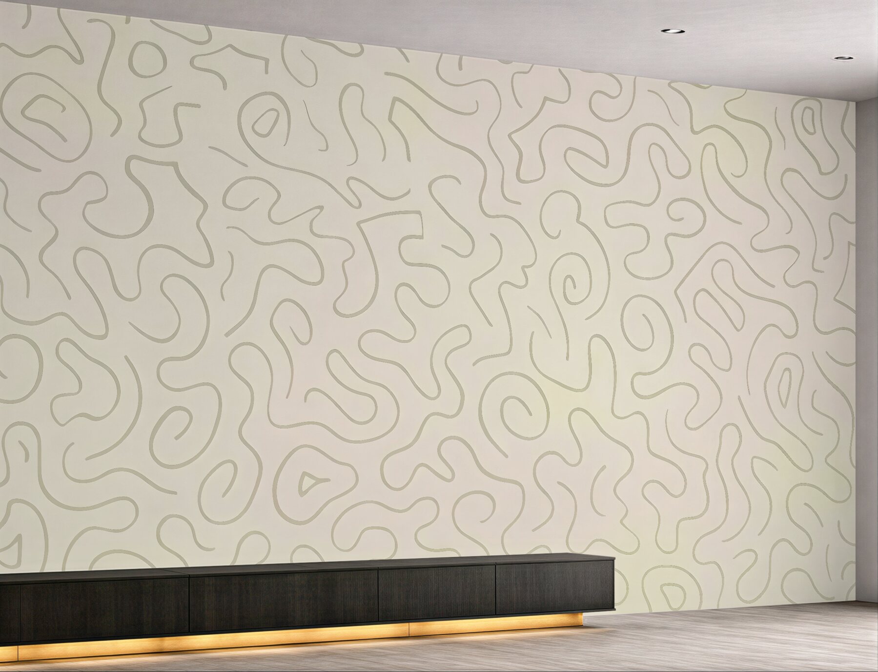 Fototapeta organiczne linie w beżowym minimalizmie