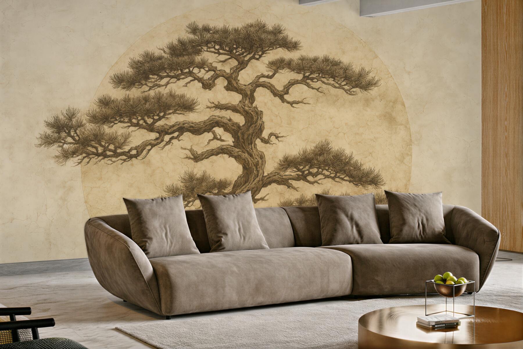 Fototapeta stara sosna w stylu zen