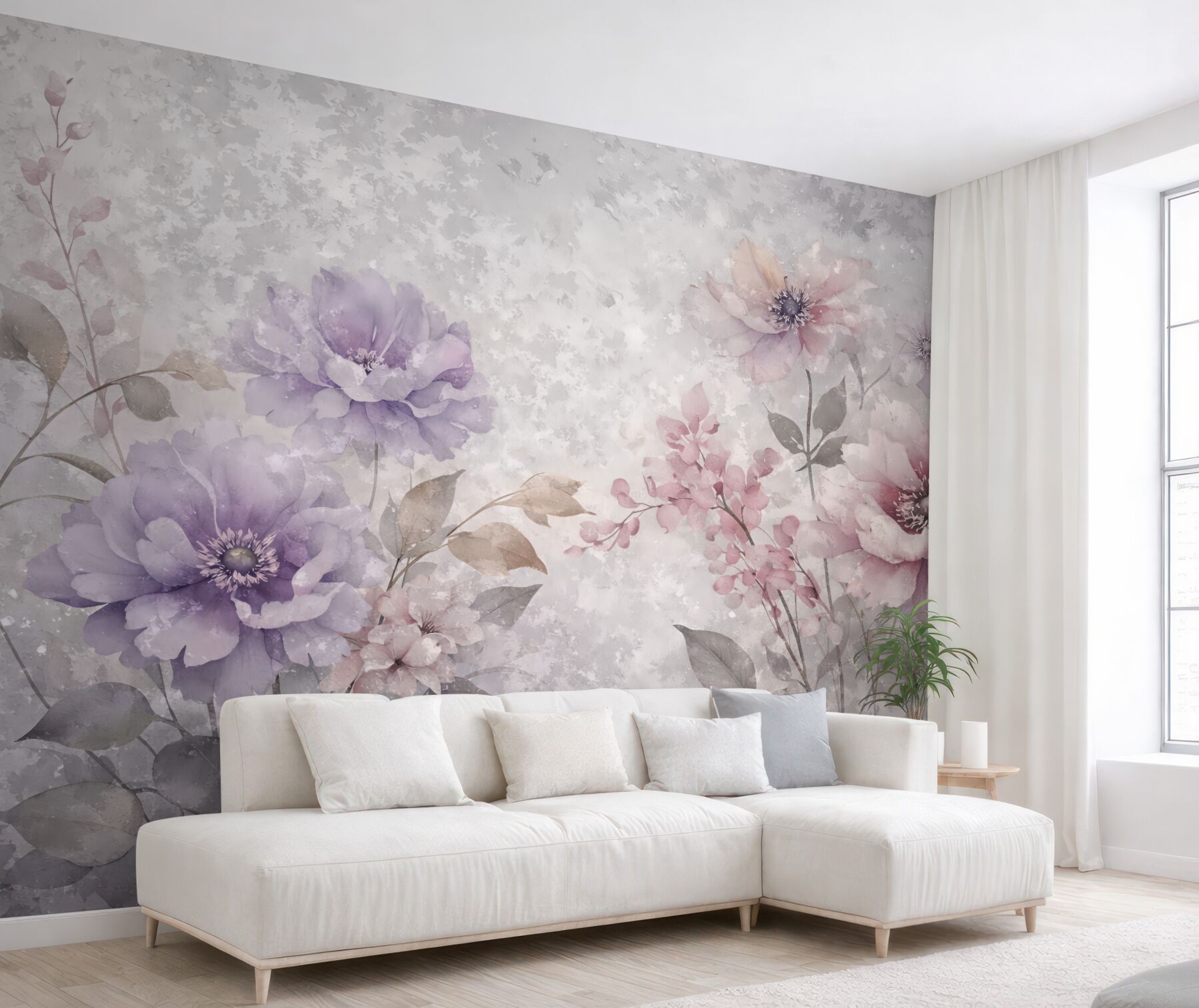 Fototapeta pastelowy ogród w akwarelowym śnie