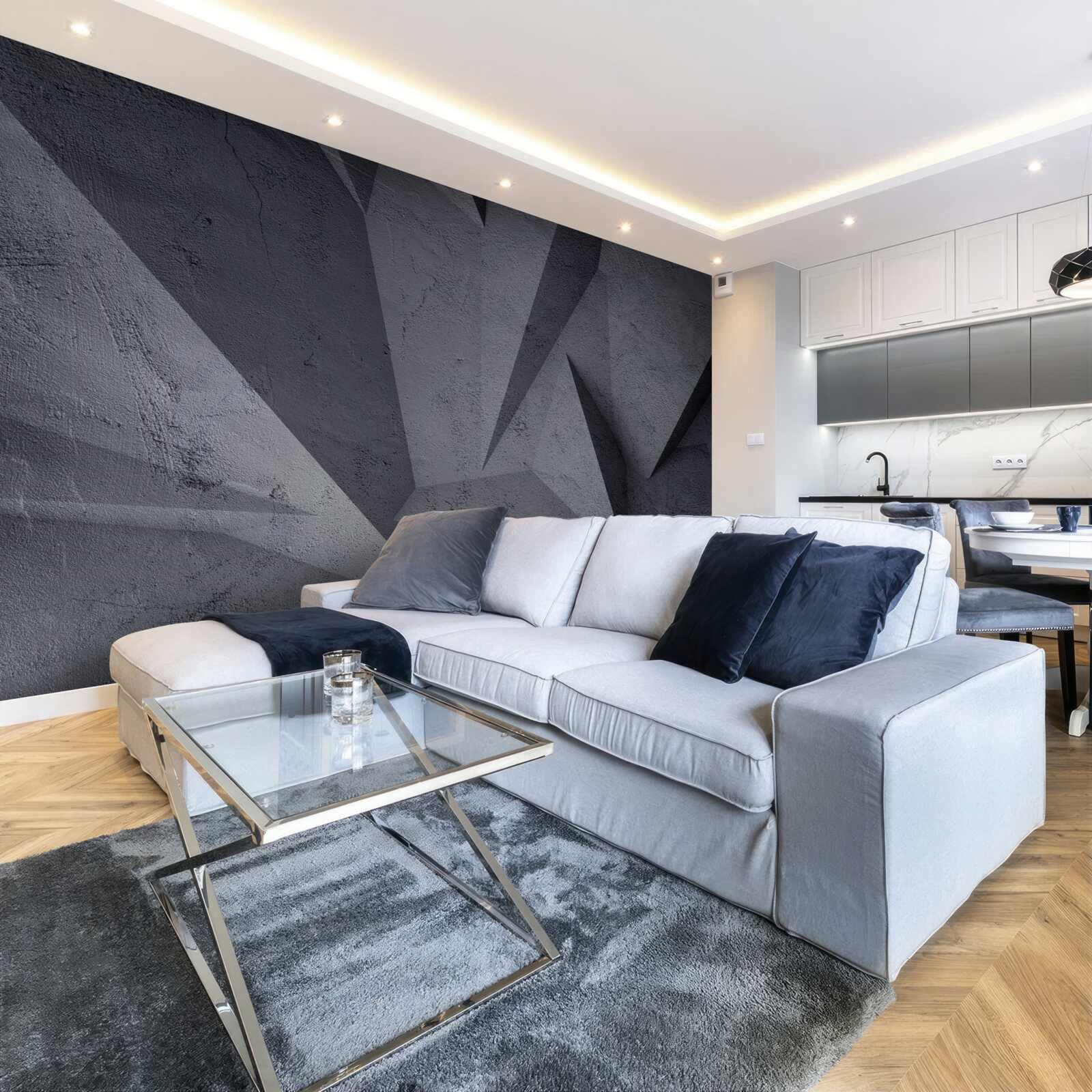 Fototapet geometrie neagră în spațiul 3d
