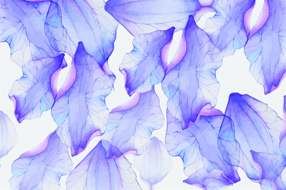 Fototapet boboci de flori cu o nuanță violet transparent