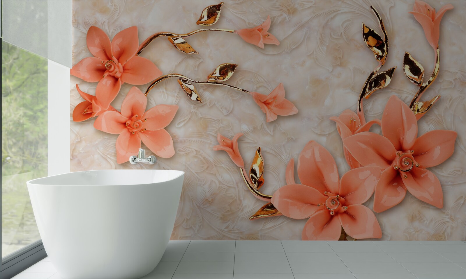 Fototapet magnolia înflorește în nuanțe de piersică