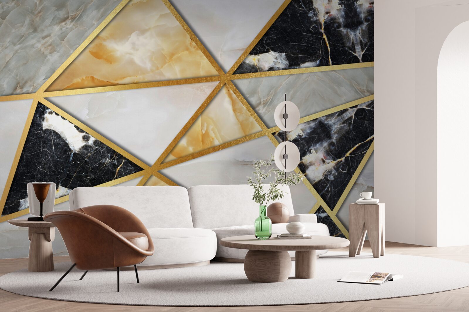 Fototapet fundal de marmură cu model geometric