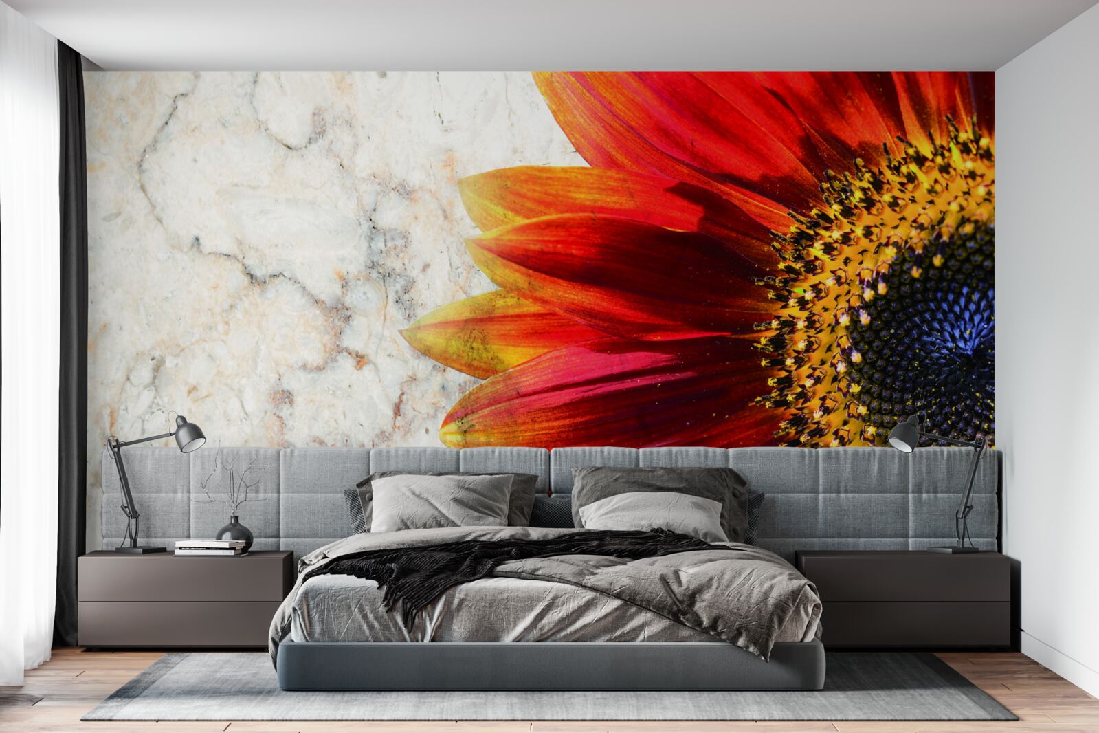 Fototapet gerbera uriașă roșu-portocaliu