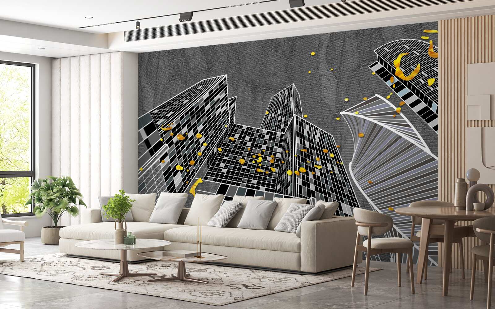 Fototapet arhitectură urbană în stil geometric
