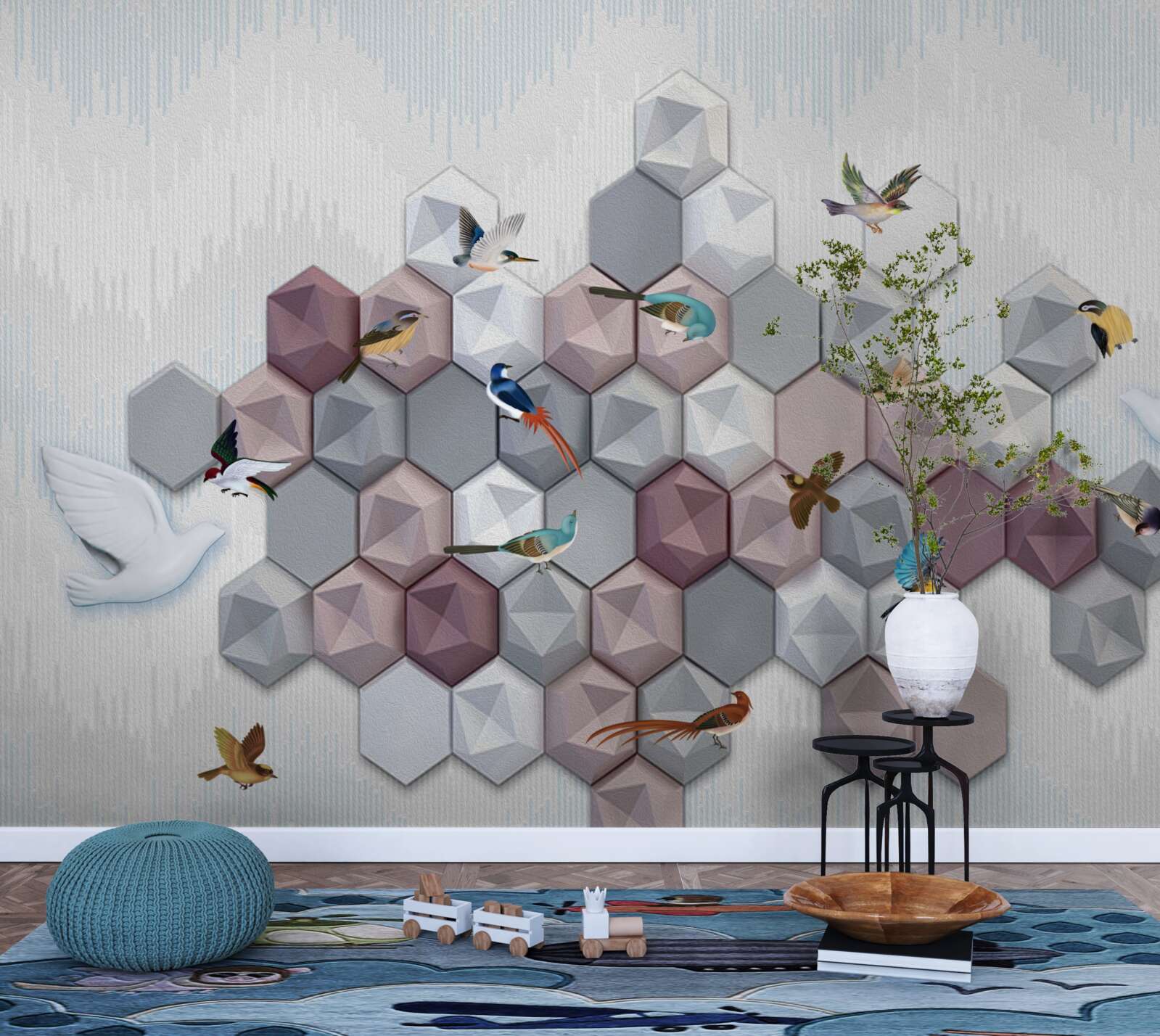 Fototapet particule în formă de pentagon