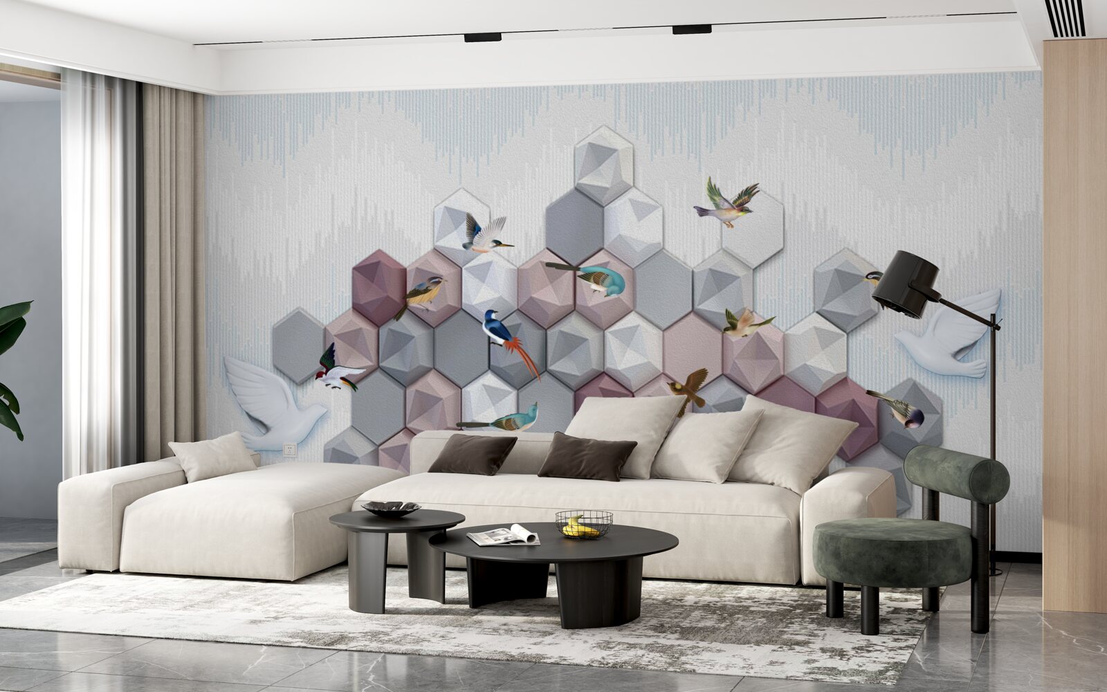 Fototapet particule în formă de pentagon