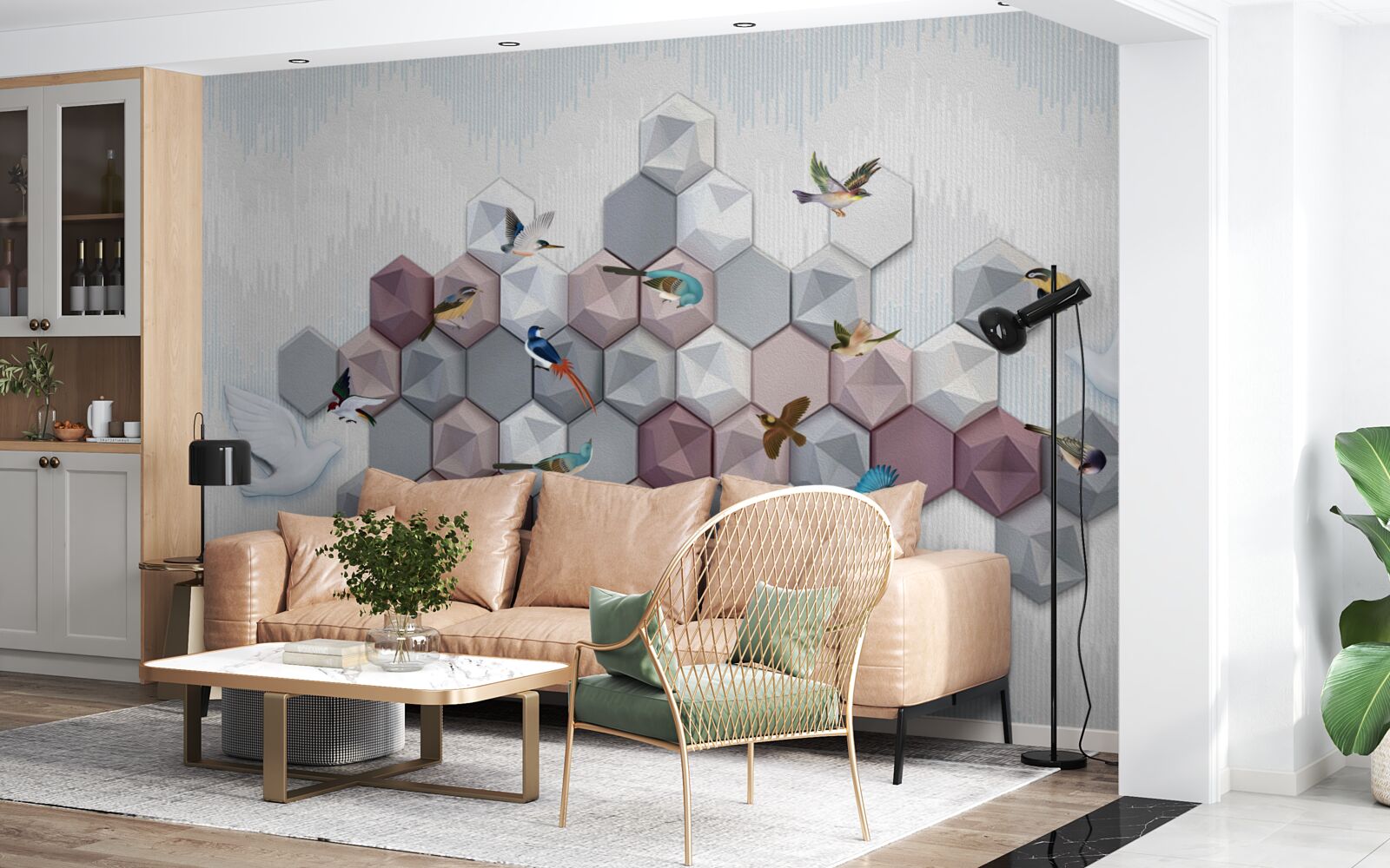 Fototapet particule în formă de pentagon