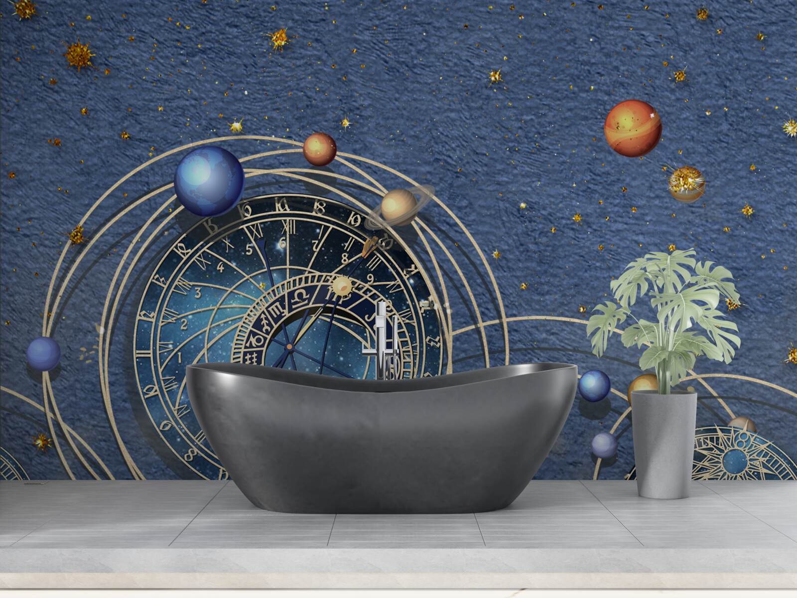 Fototapet conceptul de mișcare planetară în cadrul galaxiei